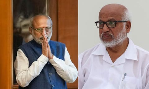 Maharashtra Governor Radhakrishnan; Former Supreme Court judge B Sudershan Reddy (PTI) 