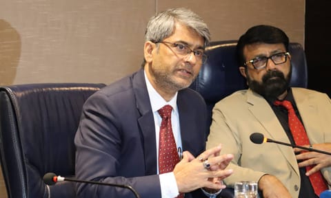 AIFF president Kalyan Chaubey addresses the media after the all-clubs meet earlier this year 
