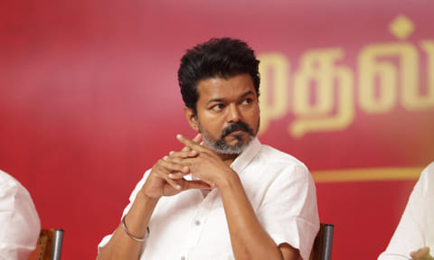 Tamilaga Vettri Kazhagam (TVK) president and actor Vijay 