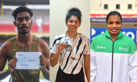 Vishal TK; Mariya Jaison poses with her silver medal; Baranica Elangovan
