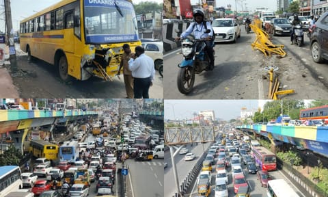 College bus accident on Pallavaram flyover
