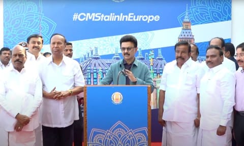 CM Stalin leaves for Germany (Screengrab)