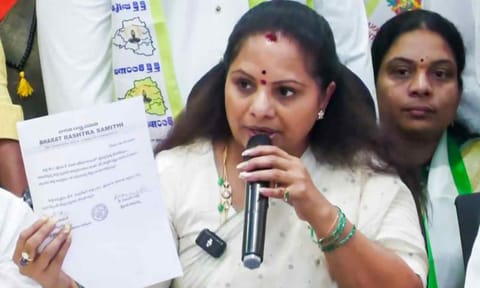 KCR-led BRS, senior leader K Kavitha (PTI) 