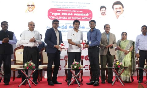 Deputy CM during valedictory function of a workshop for NSS volunteers in Chennai on Wednesday
