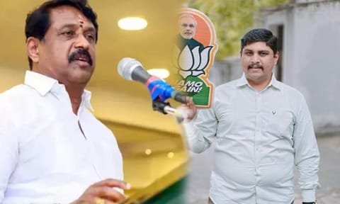 BJP president Nainar Nagendranand his son Balaji Nainar