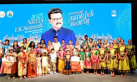  Chief Minister M K Stalin, addressing the Tamil diaspora at the “NRTIA UK Summit 2025” in London 
