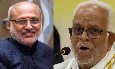 Radhakrishnan versus Sudershan Reddy in Tuesday's vice presidential election (PTI) 