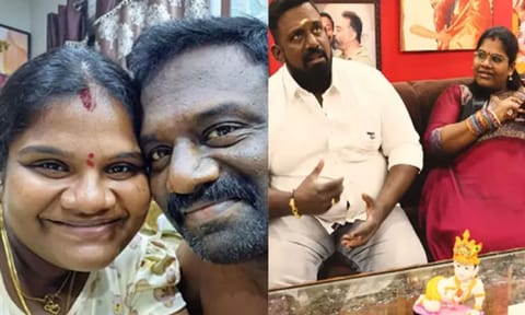 Indraja with her father Robo Shankar (Daily Thanthi)