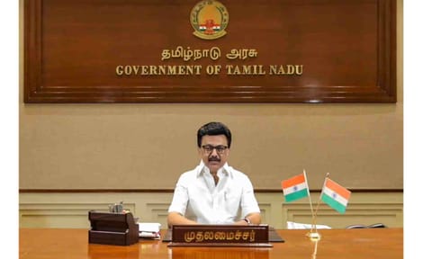 Tamil Nadu Chief Minister M. K. Stalin addresses a virtual press conference regarding the Karur stampede (PTI) 