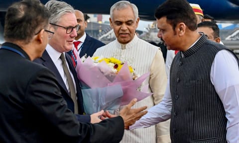 United Kingdom Prime Minister Keir Starmer arrives at Chhatrapati Shivaji Maharaj International Airport (PTI)