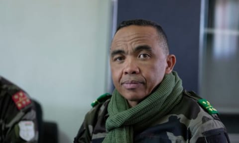 Col. Michael Randrianirina, the commander of an elite army unit, took the oath of office to become the new president (Credit: AP)