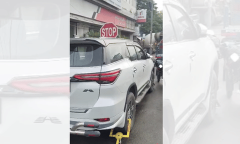 Chennai Traffic Police wheel-lock Congress MLA's SUV 