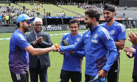 Rohit Sharma delivered a heartfelt speech for Nitish Kumar Reddy (IANS)
