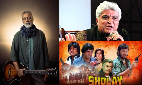 Lucky Ali, Javed Akhtar, Poster of the film Sholay (IANS) 