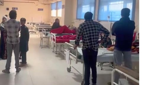 Nearly 10 children were admitted to Hamidia Hospital in Bhopal due to injuries sustained after using the calcium carbide guns (costing just ₹150) on Deepavali. Videograb: PTI Videos
