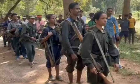 Chhattisgarh: 21 Naxals surrender in Kanker; hand over 18 weapons, including AK-47s