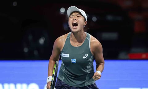 Janice Tjen celebrates after reaching the final (Photo: Hemanathan M) 