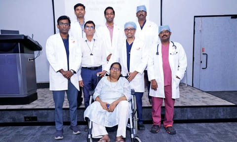 Patient with medical team