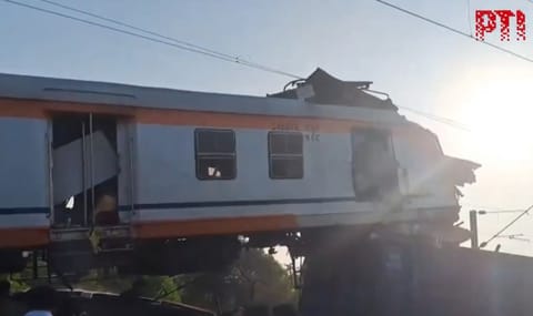 Passenger train collided with a goods train from behind near Bilaspur station in Chhattisgarh (Credit: PTI) 