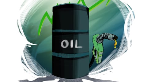 Representative image of crude oil and petrol