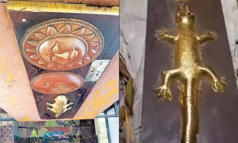 Sri Varadharaja Perumal temple Golden Lizard 