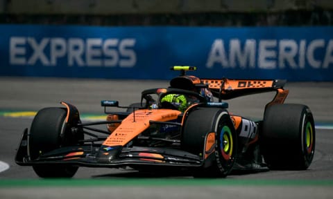  Lando Norris drives around the circuit during a practice session