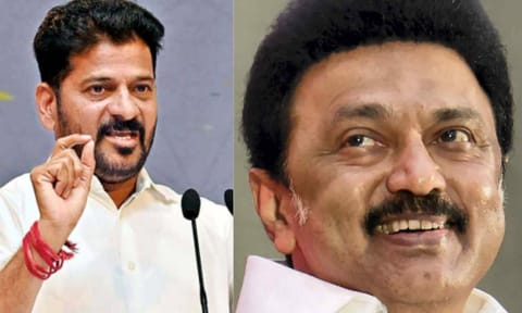MK Stalin greeted his Telangana counterpart, A Revanth Reddy (file) 