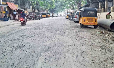  poor condition of Bharathidasan Colony Main Road