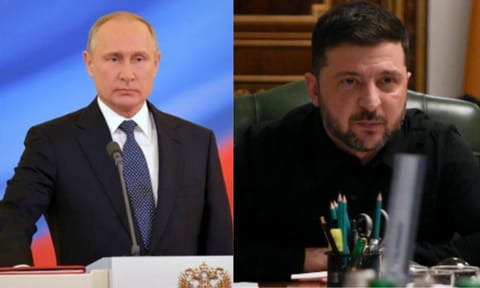 Vladimir Putin & Volodymyr Zelenskyy (File) 