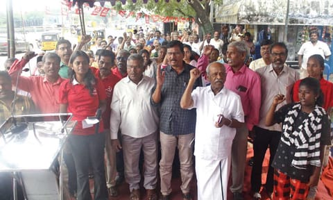 Residents protesting in the city on Sunday