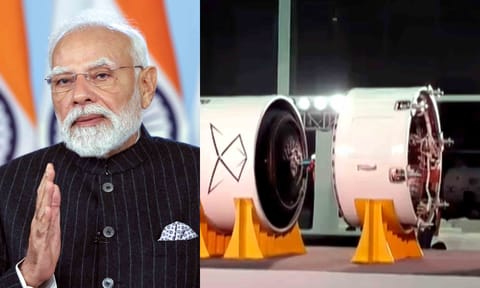 Prime Minister Narendra Modi during the virtual inauguration of Indian space startup Skyroot's Infinity Campus and unveiling of the company's first orbital rocket Vikram-I (PTI) 