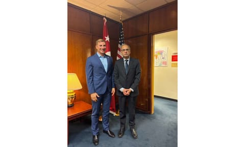 India's Ambassador to the United States, Vinay Mohan Kwatra, met US Under Secretary of State Jacob S Helberg (X/@AmbVMKwatra) 