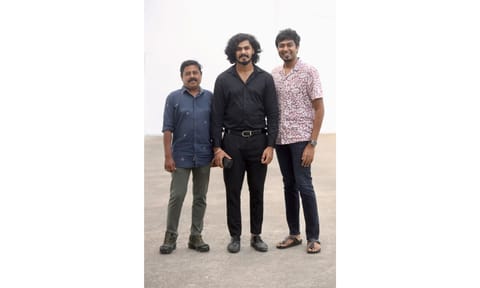 Director Karunanithi (L) , TTF Vasan (C) and Music Composer Ashwin Vinayagamoorthy (R)
