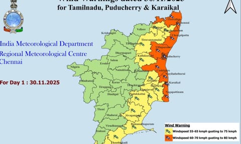 Cyclone Ditwah: TN districts, including Chennai on alert with orange, warnings for heavy rain