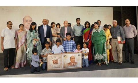 Apollo Hospitals Group founder chairman Prathap C Reddy, Director of Indian Postal Service Major Manoj release customised 'My Stamp' 