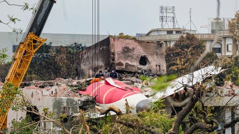 A London-bound Air India plane crashed moments after taking off from the Ahmedabad airport (PTI)