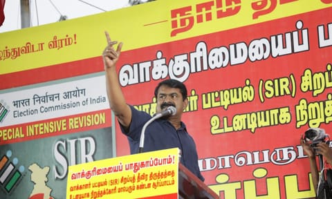 Naam Tamilar Katchi (NTK) leader Seeman (x/@Seeman4TN) 