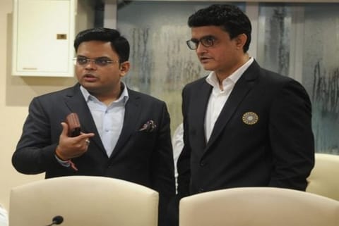 BCCI Secretary Jay Shah with President Sourav Ganguly