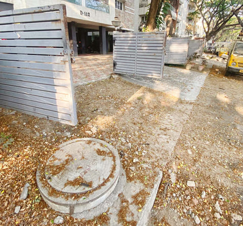 A storm water drain in KK Nagar