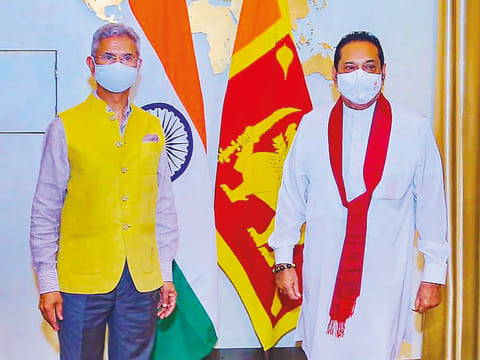 S Jaishankar with Sri Lanka PM Mahinda Rajapaksa