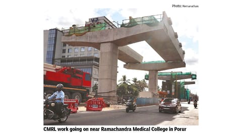 Metro phase 2 construction on elevated line from Poonamallee to Porur gathers momentum