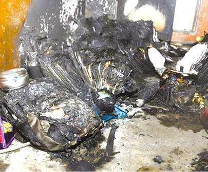 25 schoolbags destroyed in fire