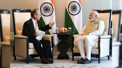PM Modi's meeting with Mr. Masayoshi Son, Board Director and Founder,