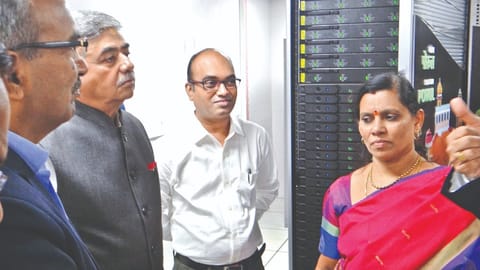 Bhaskar Bhat, Chairman, Board of Governors, NIT-T, inaugurating the facility in the presence of Dr G Aghila, NIT-T director on Wednesday