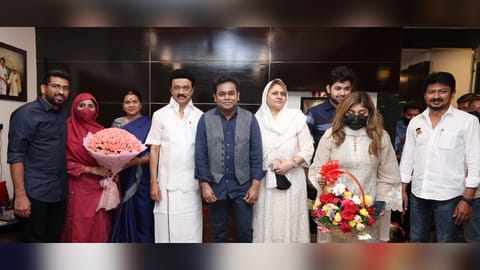 Rahman and family with Stalin.