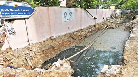 Railway Border Road in Kodambakkam