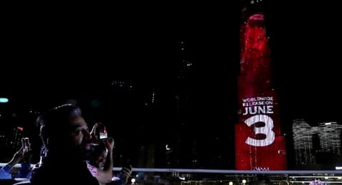 Trailer of the movie lit up Burj Khalifa