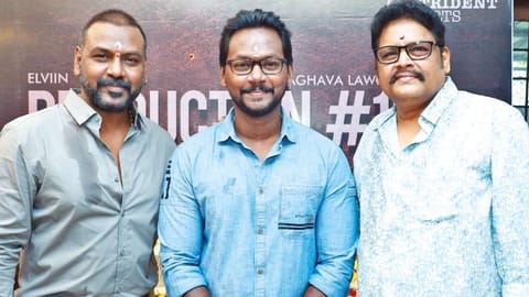 (From left) Raghava Lawrence, Elviin and KS Ravikumar