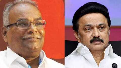 CPM State secretary K Balakrishnan and Chief Minister MK Stalin