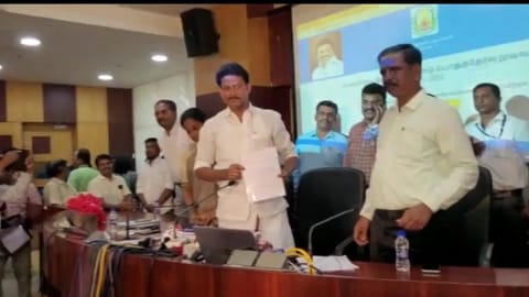 State Education Minister Anbil Mahesh Poyyamozhi officially released State Board exam results at Anna Centenary Library, Kotturpuram, Chennai